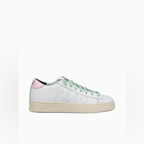 P448 White Sneakers with Mint and Pink Accents - Picture 2 of 6